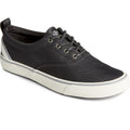 Black - Front - Sperry Mens Striper II CVO SeaCycled Leather Trainers