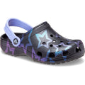 Black-Purple - Front - Crocs Childrens-Kids Classic Disco Dance Party Stars Clogs