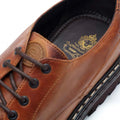 Burnt Tan - Pack Shot - Base London Mens Wick Leather Derby Shoes