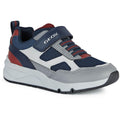 Grey-Navy - Front - Geox Boys Rooner Trainers