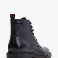 Dark Grey - Back - Base London Mens Henderson Leather Combat Boots