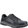 Black - Front - Hush Puppies Mens Finley Leather Lace Up Trainers