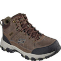 Chocolate - Front - Skechers Mens Selmen Melano Leather Relaxed Fit Hiking Boots