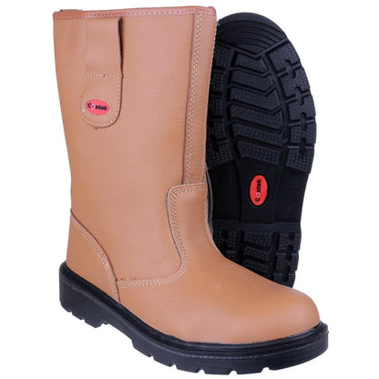 Tan - Pack Shot - Centek Mens FS334 Steel Toe Cap Safety Boots
