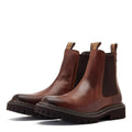 Burnt Brown - Front - Base London Mens Utah Leather Chelsea Boots