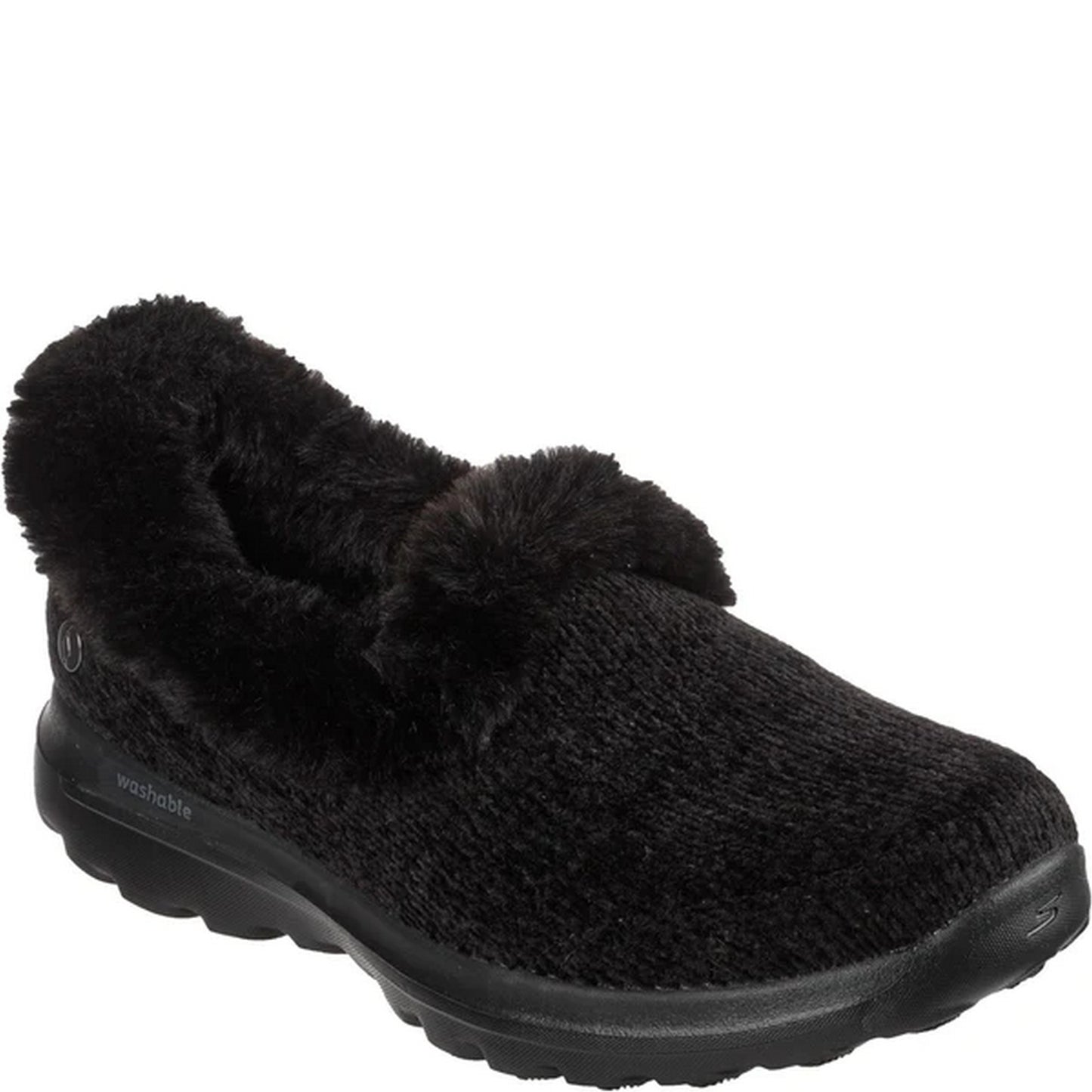 Black - Front - Skechers Womens-Ladies Go Walk Lounge Slippers