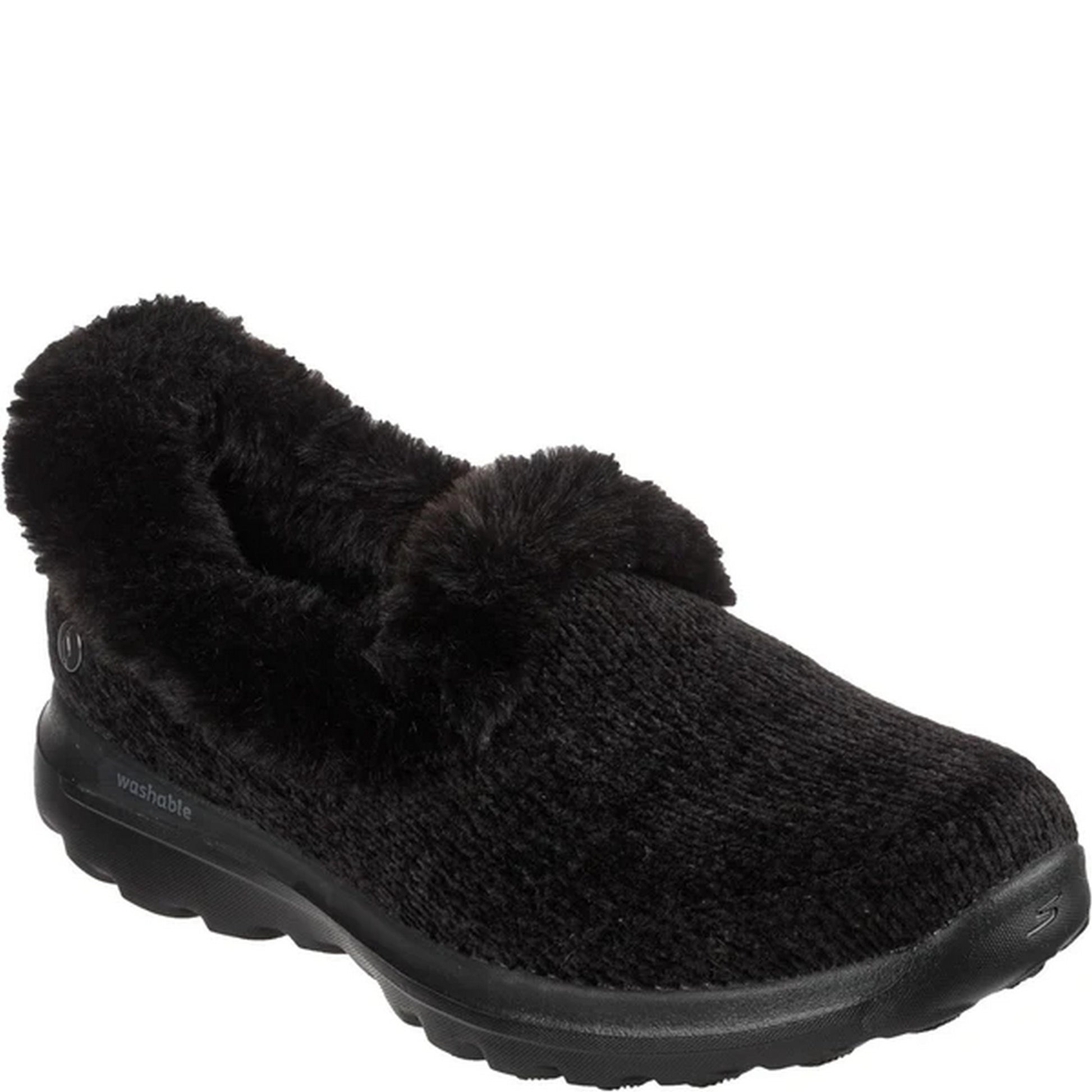 Black - Front - Skechers Womens-Ladies Go Walk Lounge Slippers
