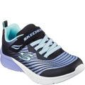 Black-White-Purple - Front - Skechers Girls Microspec Rejoice Racer Trainers