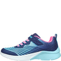 Navy-Pink - Side - Skechers Girls Microspec Rejoice Racer Trainers