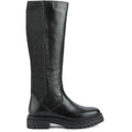 Black - Side - Geox Womens-Ladies D Iridea J Leather Knee-High Boots