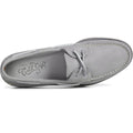 Grey - Pack Shot - Sperry Mens Gold Cup Authentic Original Nubuck Boat Shoes