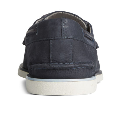 Navy - Side - Sperry Mens Gold Cup Authentic Original Nubuck Boat Shoes