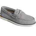 Grey - Front - Sperry Mens Gold Cup Authentic Original Nubuck Boat Shoes
