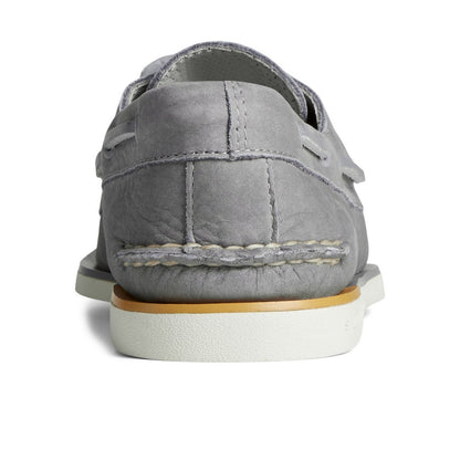 Grey - Side - Sperry Mens Gold Cup Authentic Original Nubuck Boat Shoes