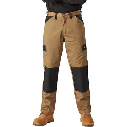 Khaki-Black - Front - Dickies Mens Everyday Flex Colour Block Work Trousers