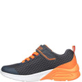 Charcoal-Orange - Back - Skechers Boys Microspec Max Torvix Trainers