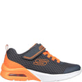 Charcoal-Orange - Side - Skechers Boys Microspec Max Torvix Trainers