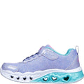 Lavender-Blue-Pink - Side - Skechers Girls Flutter Heart Lights Bring Sparkle Trainers