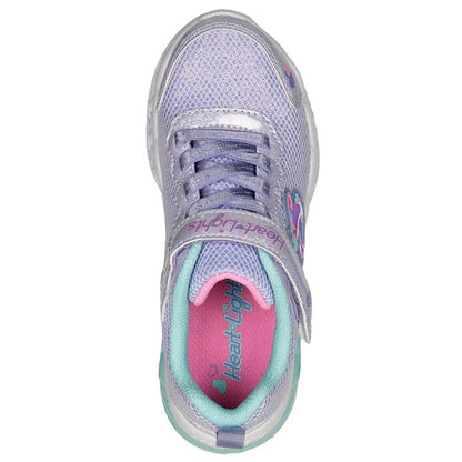 Lavender-Blue-Pink - Lifestyle - Skechers Girls Flutter Heart Lights Bring Sparkle Trainers