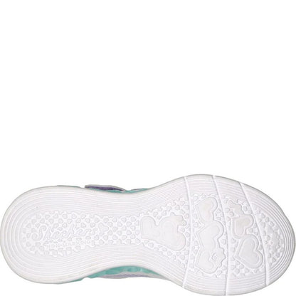 Lavender-Blue-Pink - Pack Shot - Skechers Girls Flutter Heart Lights Bring Sparkle Trainers