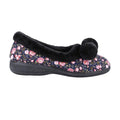 Black - Back - Fleet & Foster Womens-Ladies Goldfinch Floral Slippers