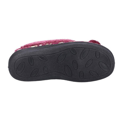 Burgundy - Lifestyle - Fleet & Foster Womens-Ladies Goldfinch Floral Slippers