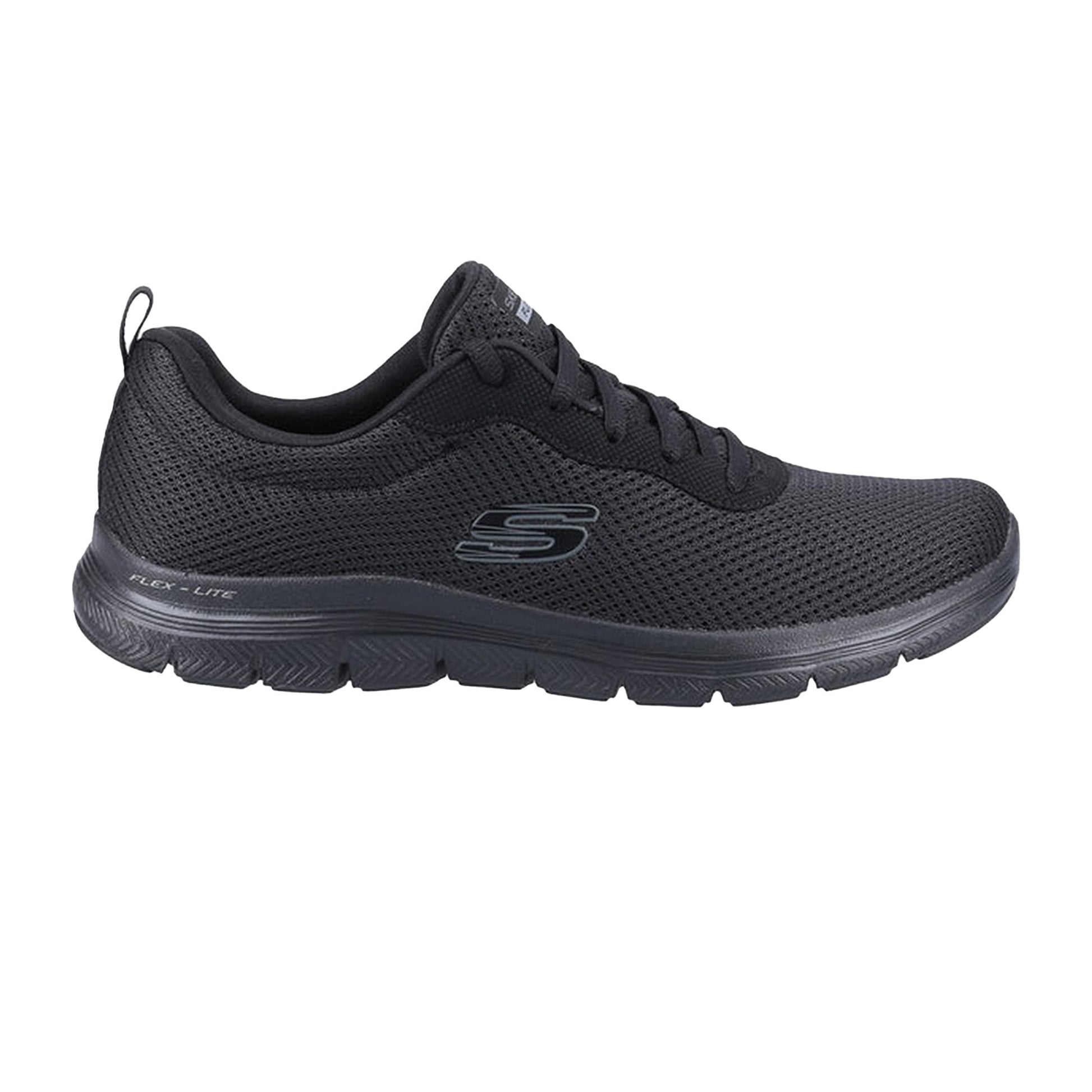 Black - Back - Skechers Womens-Ladies Flex Appeal 4.0 Brilliant View Trainers