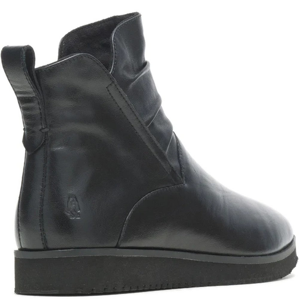 Black - Back - Hush Puppies Womens-Ladies Chow Chow Leather Ankle Boots