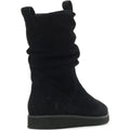 Black - Back - Hush Puppies Womens-Ladies Chow Chow Ruched Suede Ankle Boots