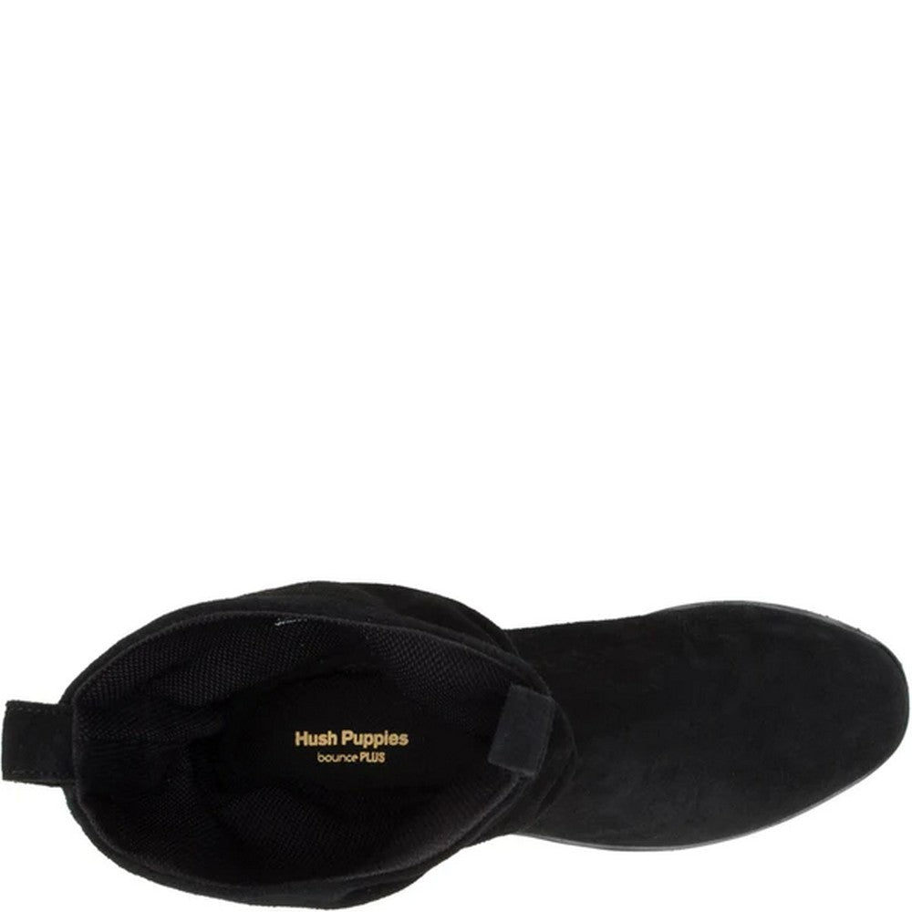 Black - Lifestyle - Hush Puppies Womens-Ladies Chow Chow Ruched Suede Ankle Boots