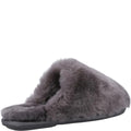 Grey - Back - Cotswold Womens-Ladies Salperton Sheepskin Lined Slippers