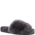 Grey - Front - Cotswold Womens-Ladies Westfield Non Slip Sheepskin Lined Slippers