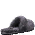 Grey - Back - Cotswold Womens-Ladies Westfield Non Slip Sheepskin Lined Slippers