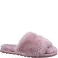 Pink - Front - Cotswold Womens-Ladies Westfield Non Slip Sheepskin Lined Slippers