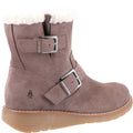 Taupe - Back - Hush Puppies Womens-Ladies Lexie Suede Ankle Boots