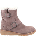 Taupe - Side - Hush Puppies Womens-Ladies Lexie Suede Ankle Boots