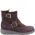 Brown - Side - Hush Puppies Womens-Ladies Lexie Suede Ankle Boots
