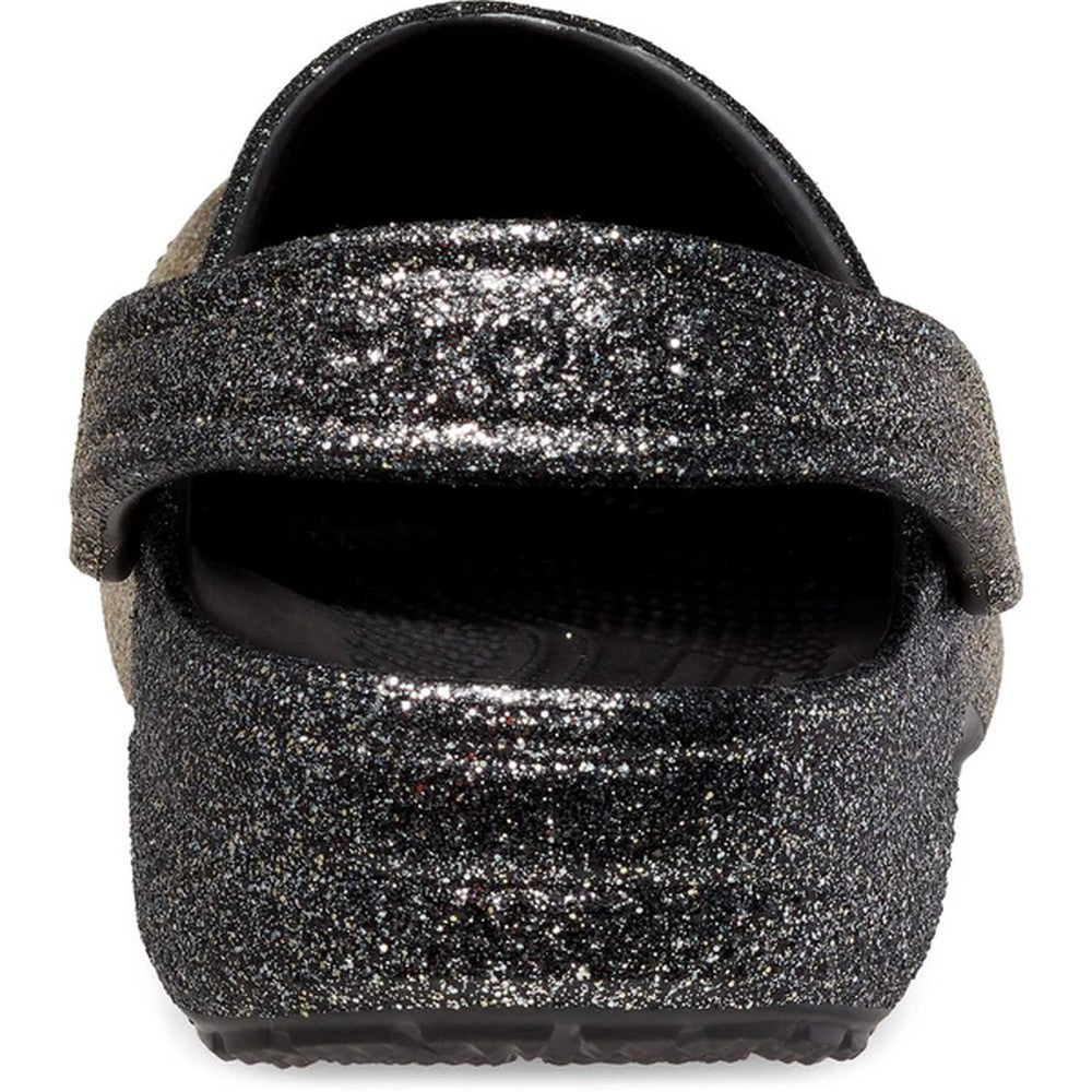 Black-Gold - Back - Crocs Unisex Adult Classic Glitter Clogs