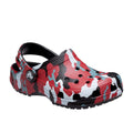 Black-Red - Front - Crocs Childrens-Kids Camo Clogs