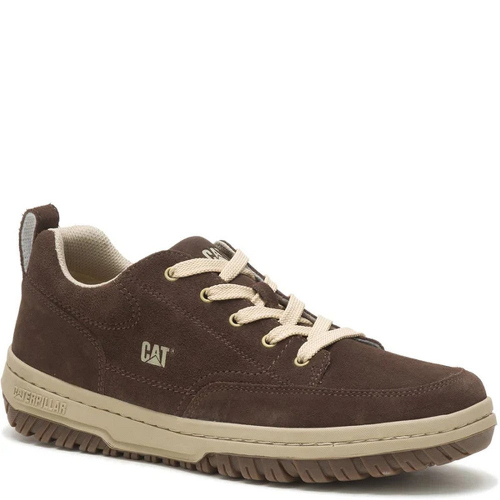 Brown - Front - CAT Lifestyle Mens Decade Leather Trainers