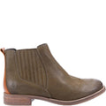 Khaki - Side - Hush Puppies Womens-Ladies Edith Leather Chelsea Boots