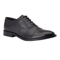 Black - Front - Base London Mens Crane Leather Oxford Shoes