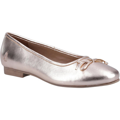Rose Gold - Front - Hush Puppies Womens-Ladies Naomi Leather Ballet Shoes
