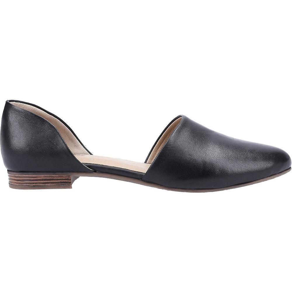 Black - Side - Hush Puppies Womens-Ladies Makeda D´Orsay Leather Flat Pumps