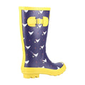 Navy-Yellow - Side - Cotswold Childrens-Kids Farmyard Chicken Wellington Boots