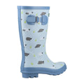 Blue - Side - Cotswold Womens-Ladies Farmyard Sheep Wellington Boots