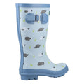 Blue - Side - Cotswold Womens-Ladies Farmyard Sheep Wellington Boots