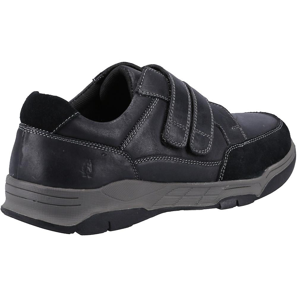 Black - Back - Hush Puppies Mens Fabian Leather Double Strap Shoes