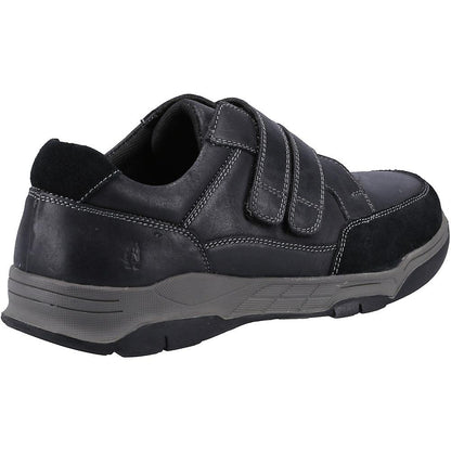 Black - Back - Hush Puppies Mens Fabian Leather Double Strap Shoes