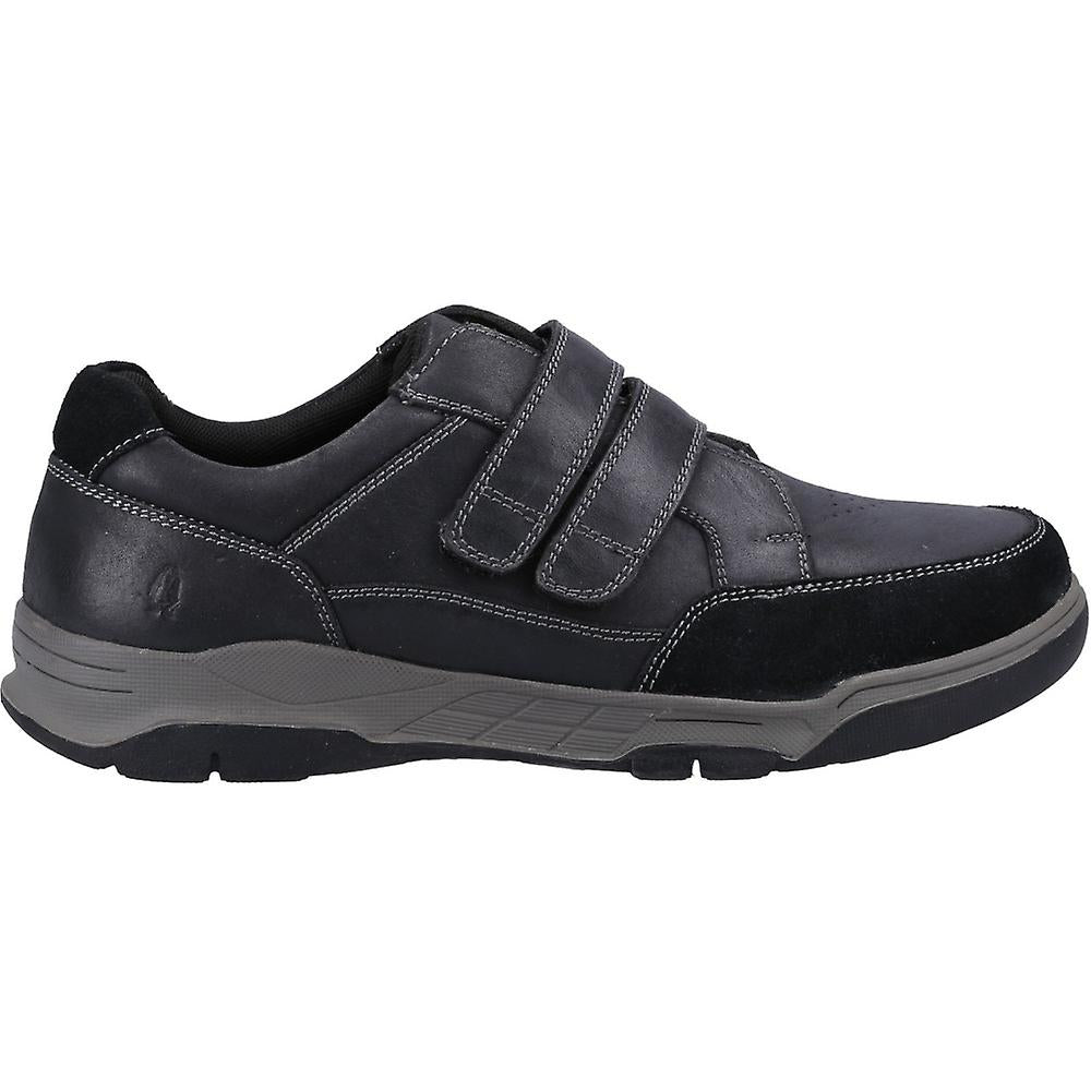Black - Side - Hush Puppies Mens Fabian Leather Double Strap Shoes